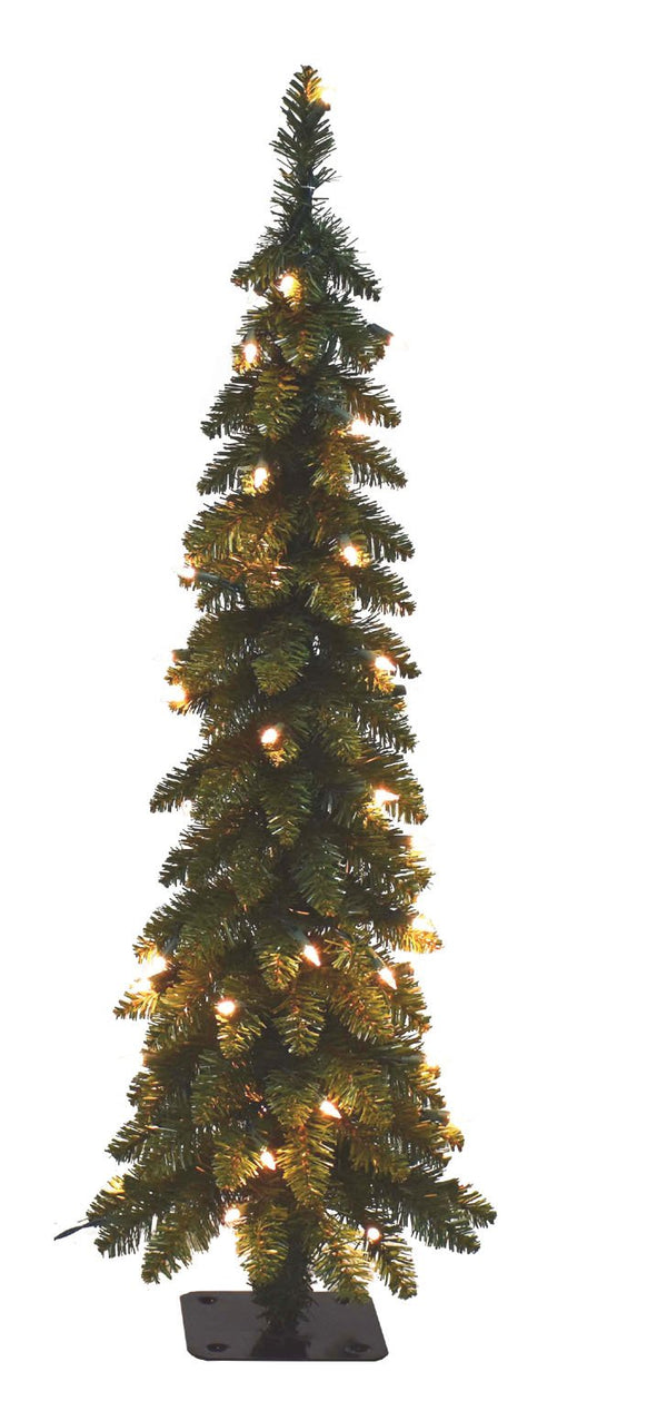SANTA'S WORKSHOP 15960 PENCIL SLIM TREE 70 UL LIGHTS 4 FOOT-CLEAR/MULTICOLOR - Like New