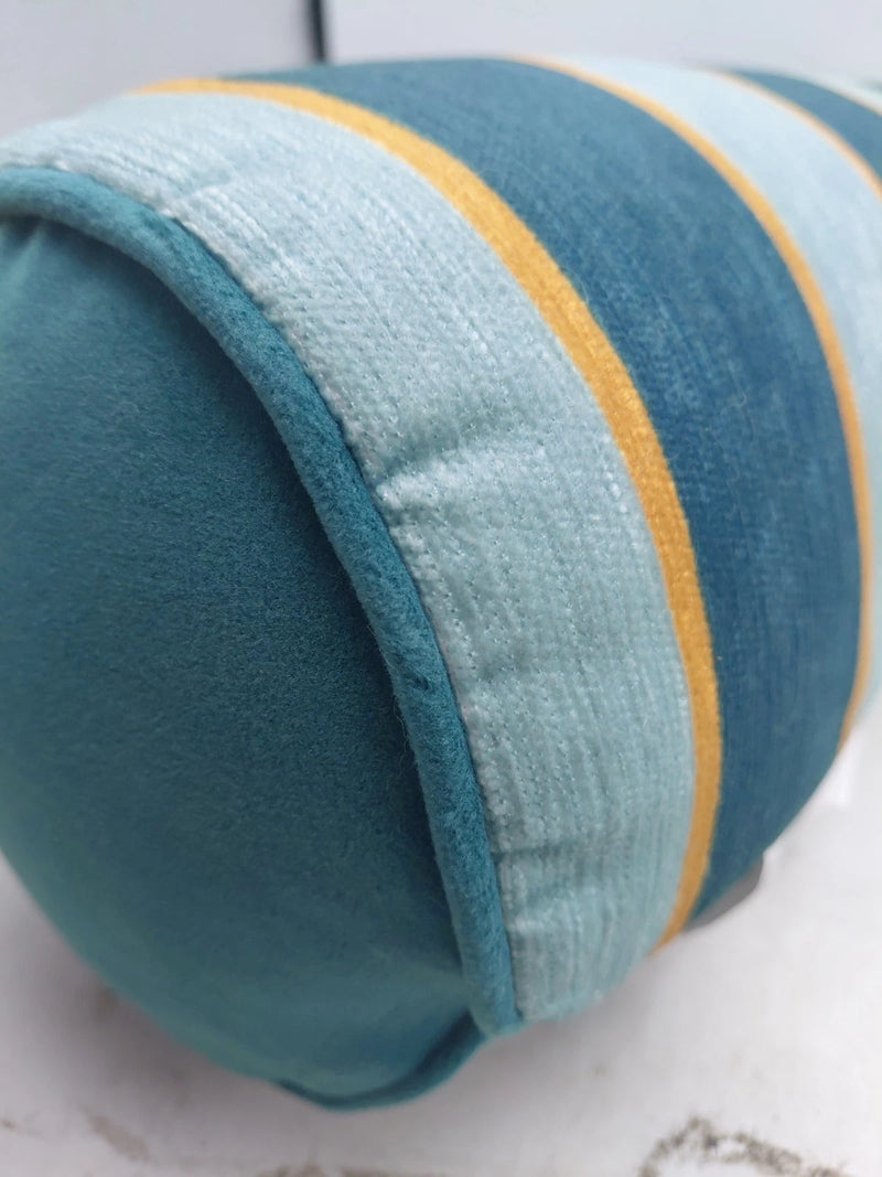 THRESHOLD STRIPED BOLSTER PILLOW GREEN BERRY STRIPE REMOVABLE COVER - Like New