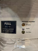 CLASSIC BRANDS DEFEND-A-BED DELUXE QUILTED MATTRESS PROTECTOR FULL - WHITE - Brand New