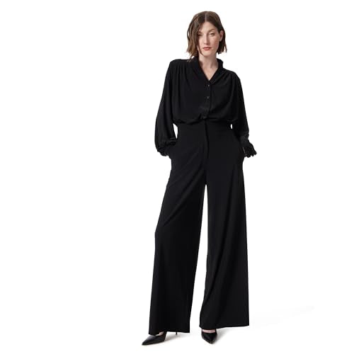 DEE OCLEPPO WOMENS PIPER BUTTON TOP ZIPPER BOTTOM JUMPSUIT SIZE: WOMEN M - BLACK - Brand New