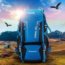 ROYAL MOUNTAIN 50L Hiking Travel Backpack with Rain Cover B078J392LR - Blue - Brand New