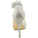 Michael Kors Womens Evie Platform Silver Glitter Size 8 M - Brand New