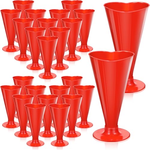 25 Pcs Heart Shaped Champagne Flutes 5.6 oz Valentine Champagne Glasses - Red - Like New