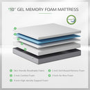 Novilla Queen Mattress 10 Inch Gel Memory Foam Queen Size Mattress - Brand New