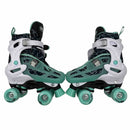 ROLLER DERBY PRODIGY KIDS' QUAD SKATES WHITE/GREEN 3-6 - - Scratch & Dent