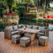 Nestl Wicker Outdoor Furniture Set 7 Piece Patio Dining Set X-LARGE Brown/Grey - Like New