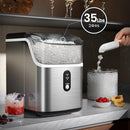 Kismile Nugget Ice Makers Countertop,Pebble Ice Maker Machine HZB-15N-STEEL - SS - Like New