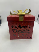 MERRY CHRISTMAS GIFT BOX WITH LID - RED - Like New