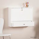 SEI Furniture Wall Mount Folding Floating Desk in White - Brand New