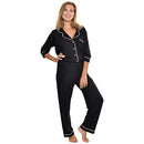 ANGELINA WOMEN'S CLASSIC MODAL LONG SLEEVE PAJAMA SET - SIZE: WOMEN M/L - BLACK - Like New