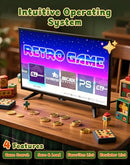 HUQJOT 2025 Upgrade Retro Gaming Console Pro Video Games 4K HDMI 64G - BLACK - Like New