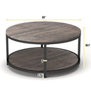 NSdirect Round Coffee Table, 36" Coffee Table for Living Room - Light Walnut - Like New
