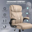 GENERIC OFFICE CHAIR ERGONOMIC TALL EXECUTIVE BREATHABLE LEATHER CHAIR - KHAKI - Like New