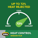 Gila Heat Control Titanium Adhesive Window Film Sun Blocking, 36"x 180", Gray - Brand New