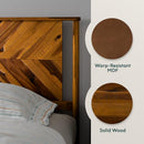 BME VIVIAN 14 INCH DELUXE BED FRAME WITH HEADBOARD, KING - RUSTIC GOLDEN BROWN - Like New