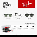 RAY-BAN CLUBMASTER METAL SQUARE POLARIZED SUNGLASSES FOR MEN/WOMEN 51MM - Like New