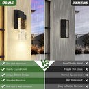 BesLowe Outdoor Wall Light Fixtures w/ Crystal Bubble Glass, Waterproof - Like New