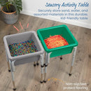 ECR4KIDS 2-STATION SAND AND WATER ADJUSTABLE PLAY TABLE ELR-12401 - GRAY/EMERALD - Like New