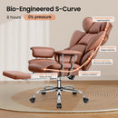 PRIMY HIGH BACK OFFICE CHAIR, BIG AND TALL PU LEATHER EXECUTIVE CHAIR - BROWN - Like New