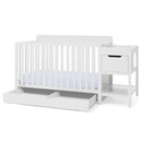 DELTA CHILDREN MAYA 5-IN-1 CONVERTIBLE CRIB AND CHANGER WITH STORAGE GREENGUARD - Like New