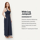 AMAZON ESSENTIALS WOMEN'S SQUARE NECK WIDE LEG SLEEVELESS JUMPSUIT, SIZE X-LARGE - Brand New