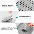 MODBATH 6" HIGH FLOW SQUARE SHOWER FLOOR DRAIN, REMOVABLE GRATE, BRUSHED NICKEL - Like New