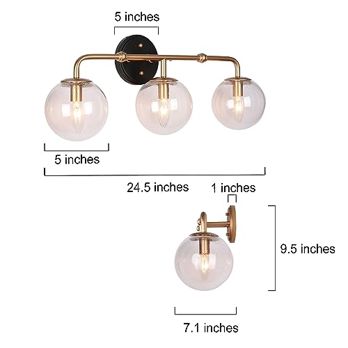 CLASSY LEAVES BLACK GOLD BATHROOM LIGHT FIXTURES - BLACK AND GOLD - Like New