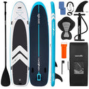 SereneLife 12’2” Inflatable Paddle Board XL Family Stand Up Paddleboard - Black - Like New