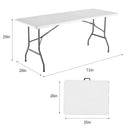 FWTI Deal Folding Table 6ft Heavy Duty Portable Built in Carrying Handle White - Brand New