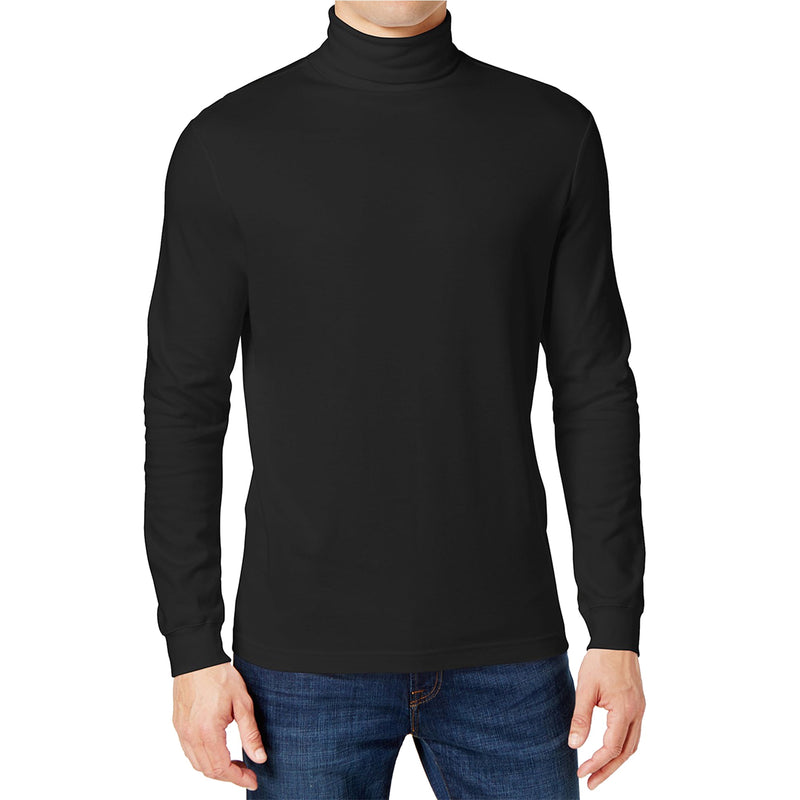 GALAXY BY HARVIC MEN'S LONG SLEEVE TURTLE NECK T-SHIRT - SIZE: MEN L - BLACK - Brand New