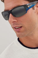 MAUI JIM POLARIZED MEN'S AND WOMEN'S WORLD CUP WRAP 64MM - MARLIN/GRAY POLARIZED - Like New