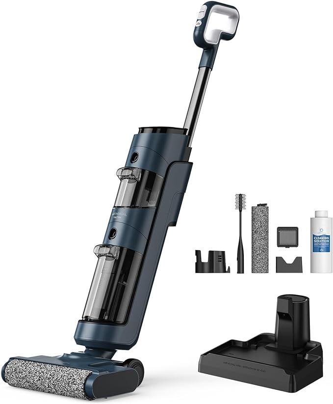 AIRTHEREAL Cordless Wet Dry Vacuum Cleaner Close-to-Floor Brush Powerful - BLUE - Like New