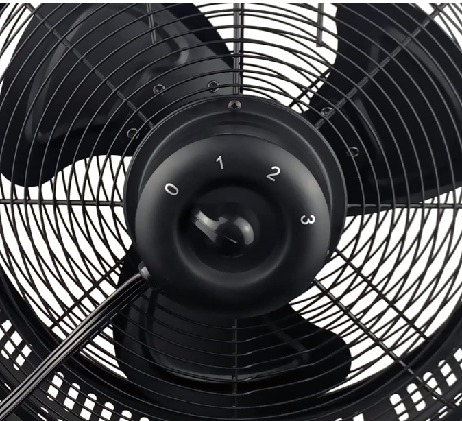 HUNTER 90646 Metal Tripod Fan, Adjustable Tilt, 3 Speeds, 12" Matte Black - Like New