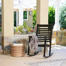 SHINE COMPANY MODERN WOOD ROCKING CHAIR ERGONOMIC WIDE SEAT PORCH ROCKER BLACK - Like New