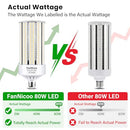 2 Pack 1000W Equivalent Corn Bulb Super Bright 11500 Lumen Daylight White 80W - Like New