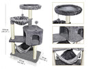 YUNIQUE CAT TREE WITH CAT CONDO AND BIG HAMMOCK - GRAY - Like New