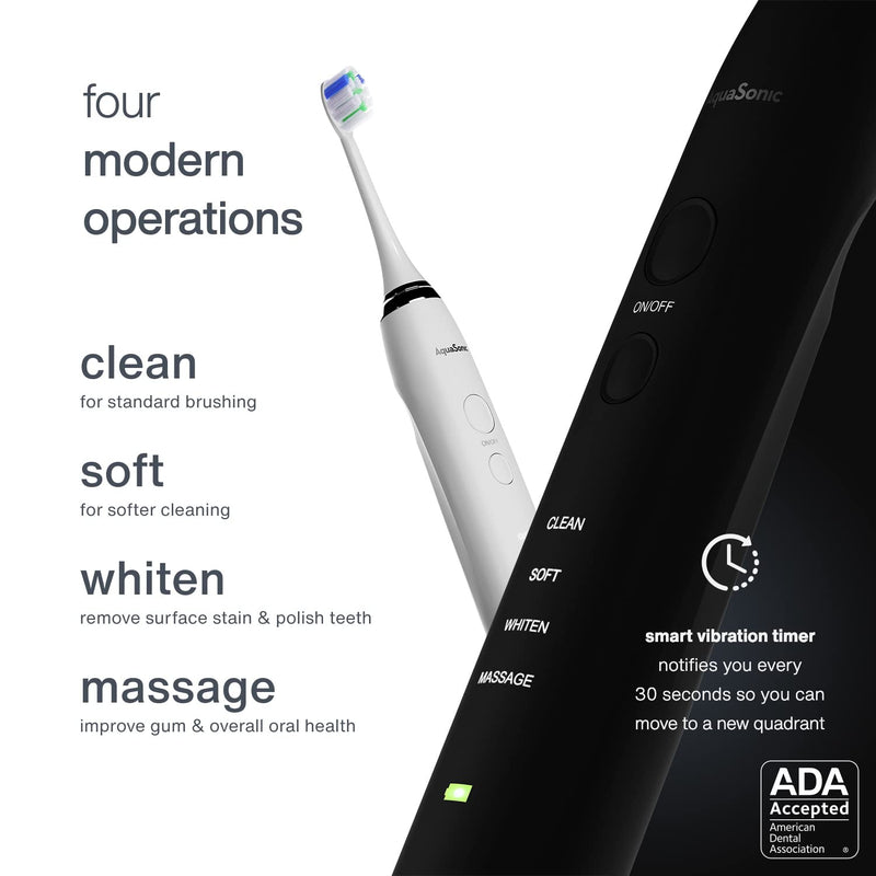 AquaSonic DUO PRO Ultra Whitening 40,000 VPM Electric Smart ToothBrushes DP2 Like New