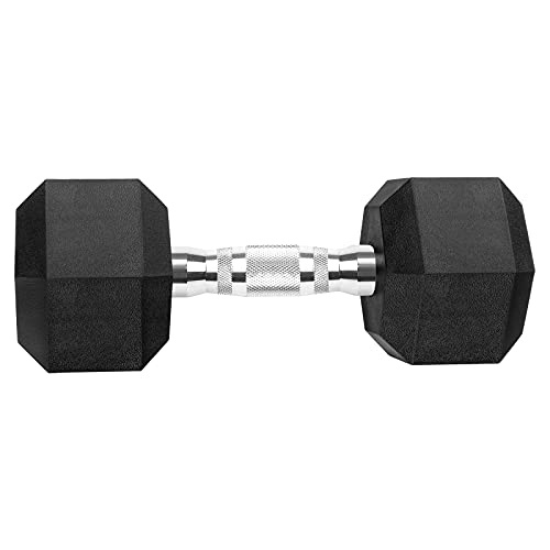 GYMENIST HEX DUMBBELLS RUBBER COATED CAST IRON FREE WEIGHTS SINGLE 40LB - BLACK - Like New