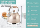 HIHUOS 3.17Qt Stainless Steel Tea Kettle for Stovetop - Champagne - Like New