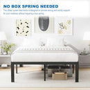 ULIESC KING SIZE BED FRAME PLATFORM 14 INCH HIGH METAL FRAME NOISE-FREE BLACK - Like New