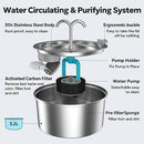 EOX CAT WATER FOUNTAIN 3.2L/108OZ AUTOMATIC DOG WATER DISPENSER - STAINLESS - Like New