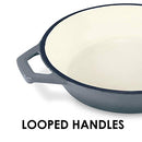 CHEFVENTIONS 3QT ROUND CAST IRON SAUCEPAN HEAVY DUTY ENAMELED INTERIOR - GRAY - Like New