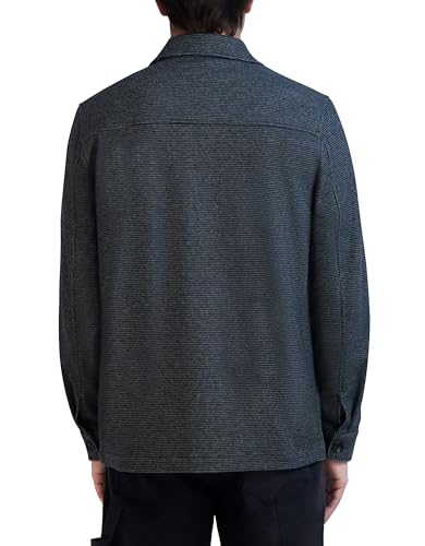 KARL LAGERFELD MEN'S LONG SLEEVE HEATHERED SHIRT JACKET SIZE S GRAY - Brand New