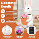 BRIGHTEVER SOLAR POWERED OUTDOOR GARDEN STATUES- RABBIT, 11.8IN - FLOWER POT - Like New