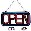 LED Neon Open Sign for Business 24x12In Large Size Blue Frame Red Letters - Like New