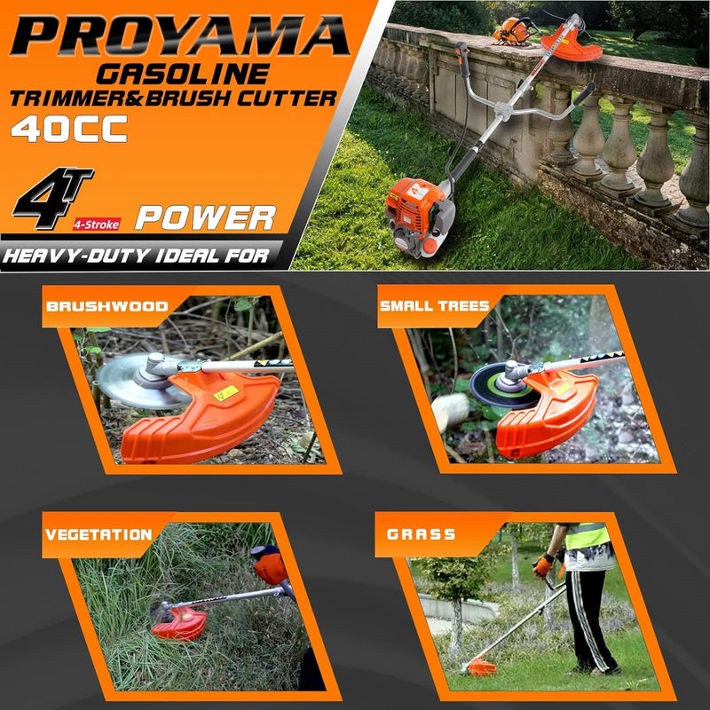 PROYAMA 40cc Gas Powered 3 in 1 Dual Line Gas String Trimmer and Grass Trimmer Like New