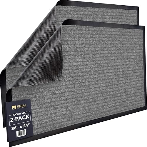 Sierra Concepts Front Door Mat Welcome Mats Entrance Doormat 2-Pack - Gray - Like New