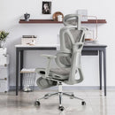 BUPPLEE ERGONOMIC OFFICE CHAIR WITH FOOTREST AND 4D ADJUSTABLE ARMREST - GRAY - Like New