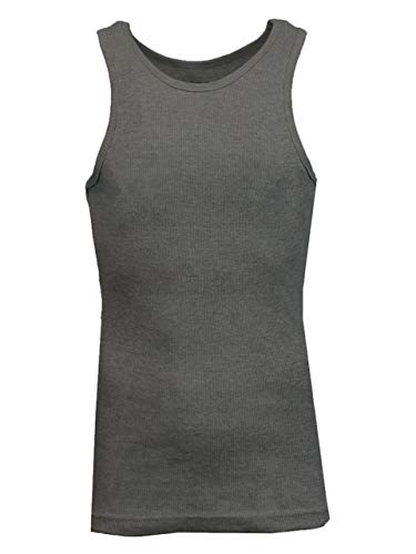 GALAXY BY HARVIC MENS HEAVY-WEIGHT RIBBED TANK TOP SIZE: MEN XL - CHARCOAL - Brand New