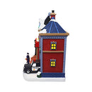 TOP TREASURES CHRISTMAS VILLAGE ANIMATED POLICE STATION - PRE-LIT MUSICAL - Like New